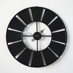Digital Round Retro Wall Clock Creative License Plate Wrought Iron Decorative Clock, Round Retro Wall Clock