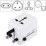 World-Wide Universal Travel Concealable Plugs Adapter with & Built-in Dual USB Ports Charger for US, UK, AU, EU