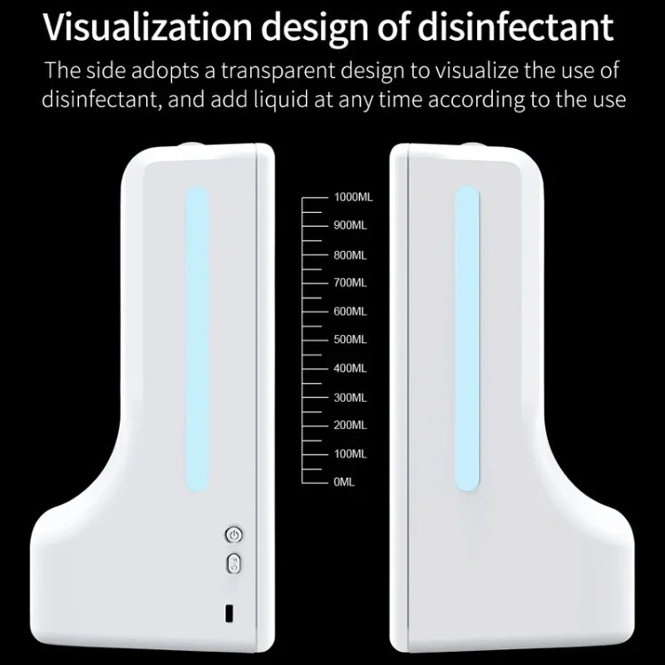 K9 Pro Handsfree Non-contact Body Light-sensitive Distance Sensor Thermometer + 1000ml Automatic Non-contact Liquid Soap Dispenser with Base Mount, K9 Pro
