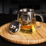 Stainless Steel Clear Heat Resistant Glass Filter Tea Pot, Capacity: 750ml, Capacity: 750ml