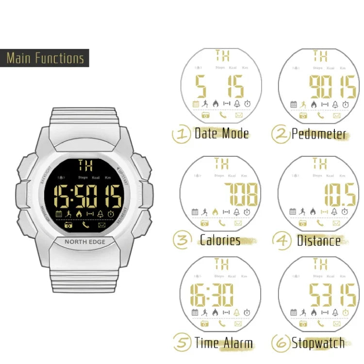 NORTH EDGE AK Bluetooth Multi-function Smart Watch with LED Backlit, Support Incoming Call Reminder, Smart Stopwatch, Information Reminder, AK