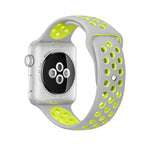 For Apple Watch Ultra 49mm&Watch Ultra 2 49mm / Series 10 46mm / 9&8&7 45mm / SE 3&SE 2&6&SE&5&4 44mm / 3&2&1 42mm Fashionable Classical Silicone Sport Watch Band(Grey Yellow), WA1231A, WA1231B, WA1231BG, WA1231BH, WA1231BL, WA1231BM, WA1231BR, WA1231B...