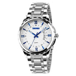 SKMEI 9069 Multifunctional Outdoor Fashion Business Waterproof Silver Shell Quartz Wrist Watch