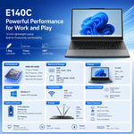 E140C 14 inch Lightweight Laptop, 8GB+256GB, Windows 11 AMD A9-9400 Dual Core, US Plug, AMD A9-9400