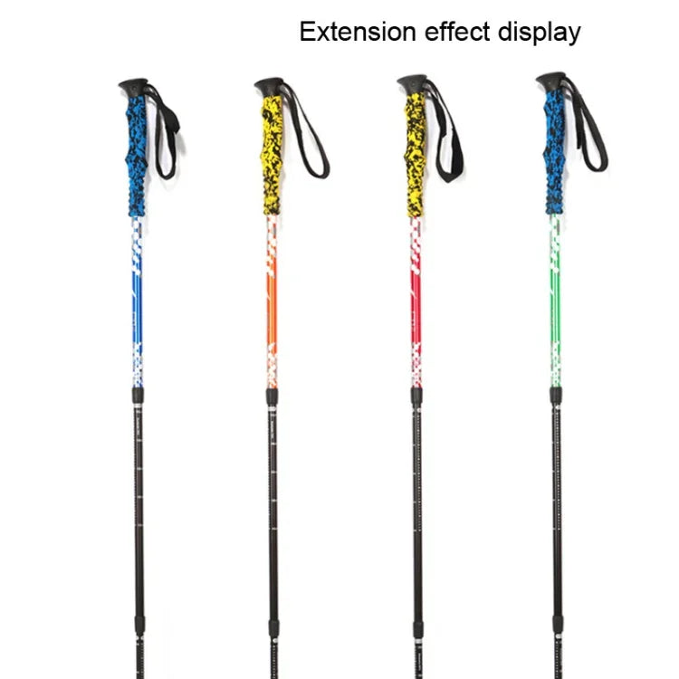135cm Adjustable Portable Height Outdoor Aluminum Trekking Poles, Red#135cm, Green#135cm