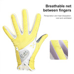 PGM One Pair Golf Non-Slip PU Leather Gloves for Women (Color:Yellow Size:21), 18, 19, 21, 17, 20