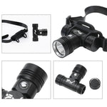 60m Underwater Photography Video Fill-up Headlight Diving Flashlight with Battery Display Function(Headlight+Battery+Charger)