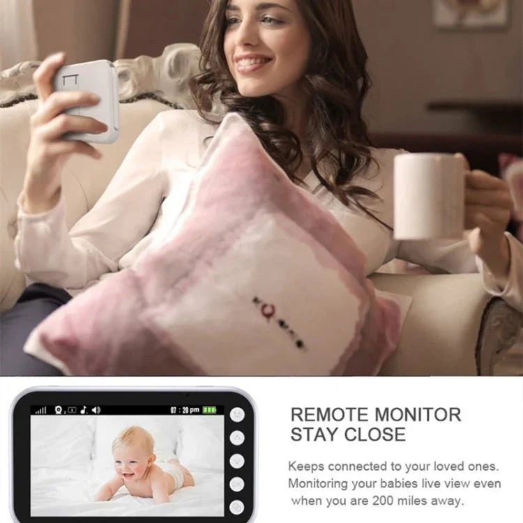ABM100 4.3 inch Wireless Video Color Night Vision Baby Monitor 360 - Degree Security Camera - Trustpick