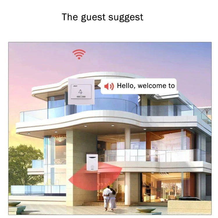 Aiton V006C Wireless Digital Music Doorbell, Receiver Distance: 150m - Trustpick
