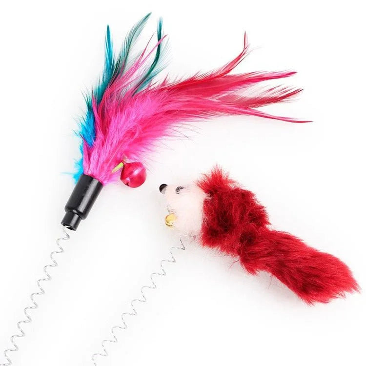 Cat Interactive Stick Feather Toy with Fixed Suction Cup - Trustpick