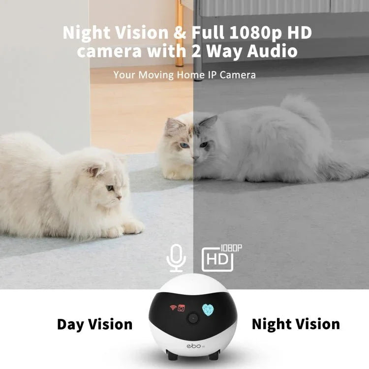 EBO SE 1080P HD Smart Home Companion Robot Remote Monitoring Camera, Support Infrared Night Vision & Two - way Voice & TF Card, US Plug - Trustpick
