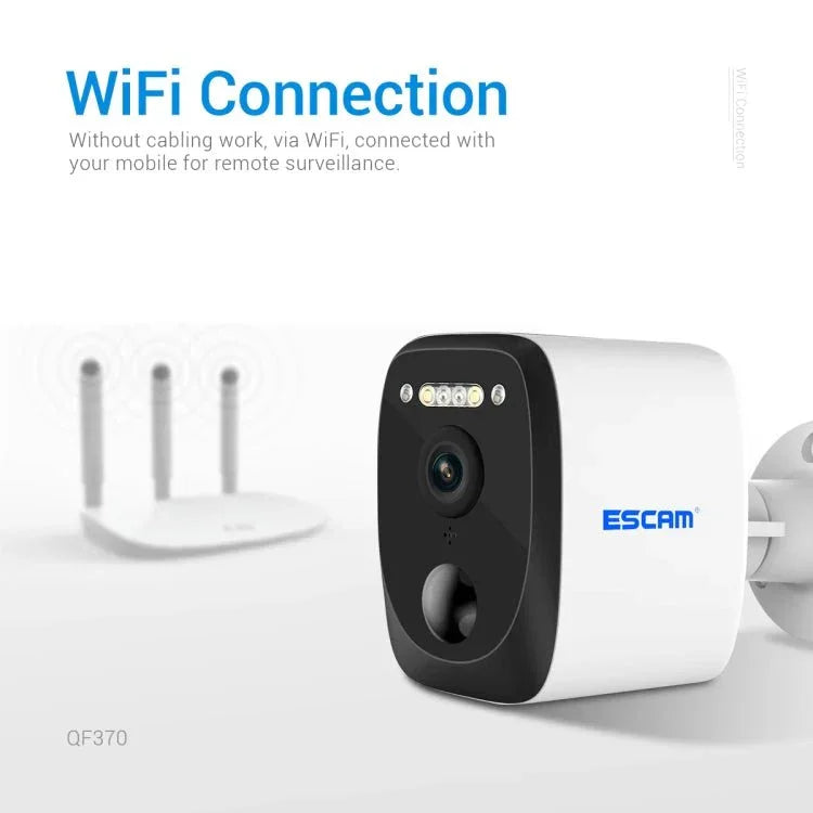 ESCAM QF370 3MP Cloud Storage PT WIFI Solar Panel IP Camera with PIR Alarm Support Night Vision & Two Way Audio - Trustpick