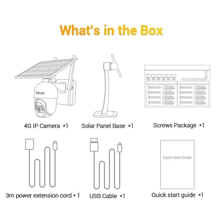 ESCAM QF450 HD 1080P 4G AU Version Solar Powered IP Camera with 64G Memory, Support Two - way Audio & PIR Motion Detection & Night Vision & TF Card - Trustpick