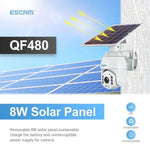 ESCAM QF480 EU Version HD 1080P IP66 Waterproof 4G Solar Panel PT IP Camera with Battery, Support Night Vision / Motion Detection / TF Card / Two Way Audio - Trustpick