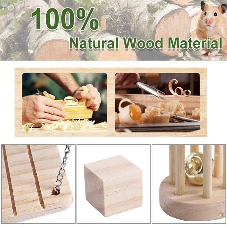 Hamster Toy Pet Rabbit Guinea Pig Parrot Play Grinding Wood Toys - Trustpick