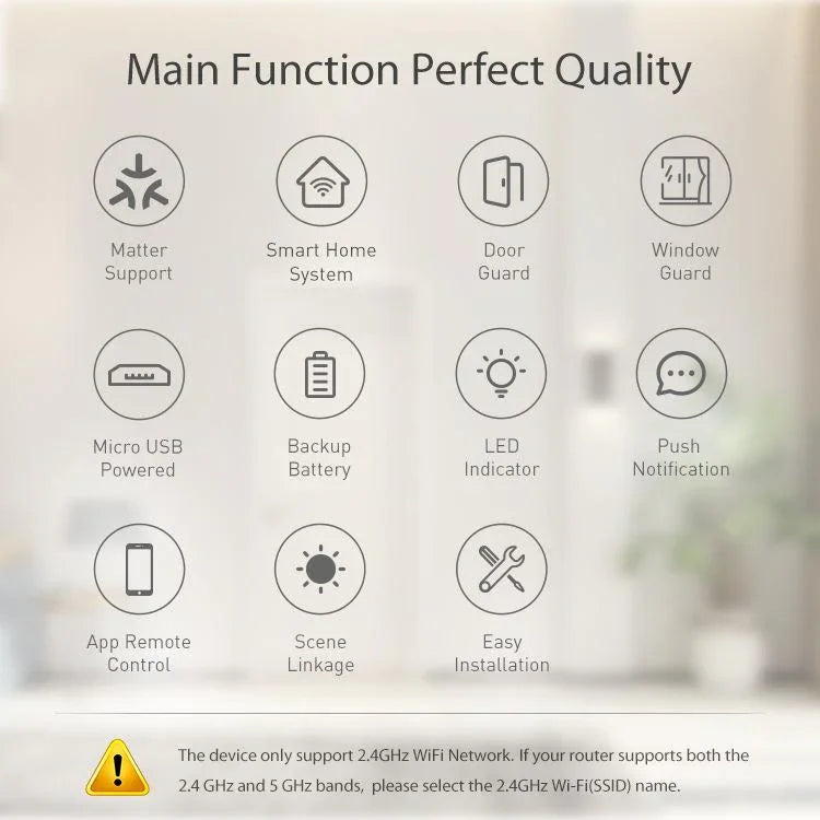 Matter Thread Door/Window Sensor Compatible With Tuya Smart Home System - Trustpick