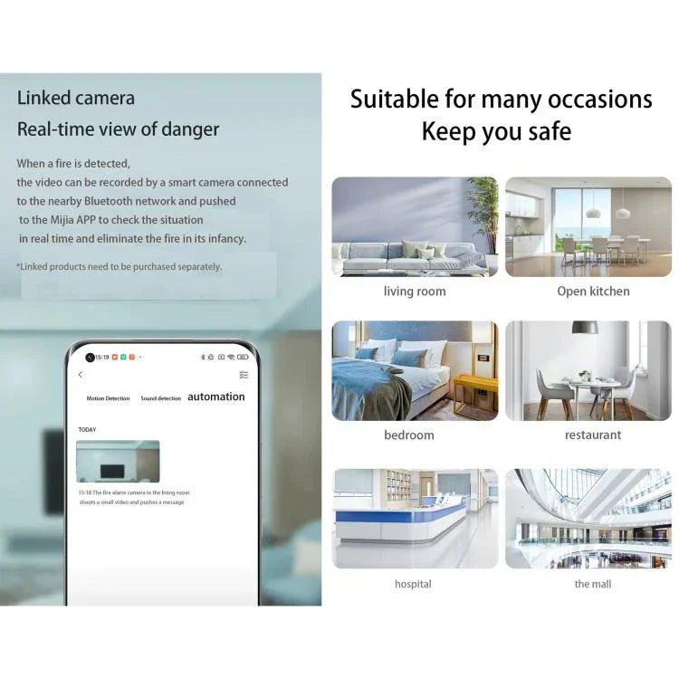 Original Xiaomi Honeywell Smart Fire Alarm Smoke Detector Alarm, Work with Xiaomi Multimode Smart Home Gateway 2 (CA1001) Mihome APP Control - Trustpick
