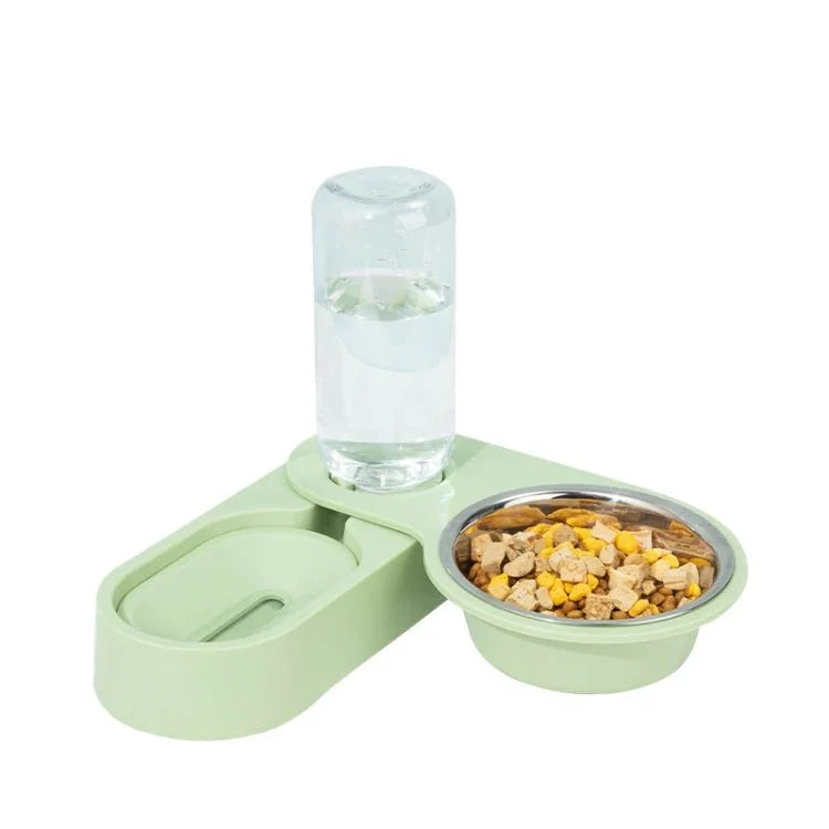 Pet Supplies Dog Cat Food Bowl Folding Rotating Double Bowl - Trustpick