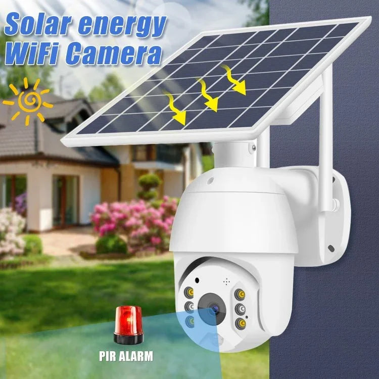 T16 1080P Full HD Solar Powered WiFi Camera, Support PIR Alarm, Night Vision, Two Way Audio, TF Card - Trustpick