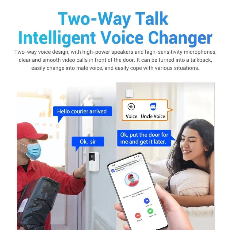 X3 Smart Doorbell Camera Support Mobile APP & Two - way Voice & Cloud Storage - Trustpick
